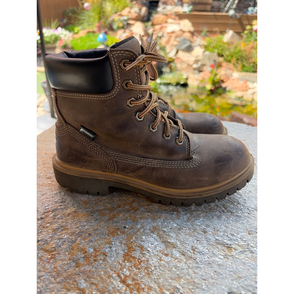 Timberland PRO Direct Attach Steel Toe Waterproof Work Boots Brown Womens 6